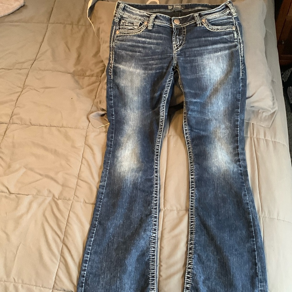 Silver Jeans  Suki low boot cut jeans s 30x35 long tall stretch EUC